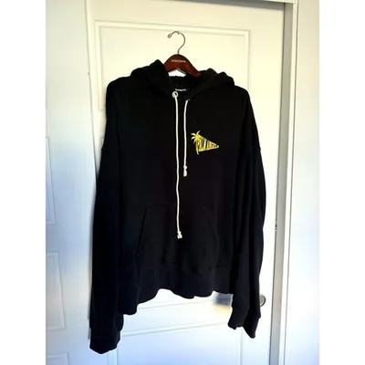 Palm Angels "Location Unknown" Hoodie — Black/Yellow — L