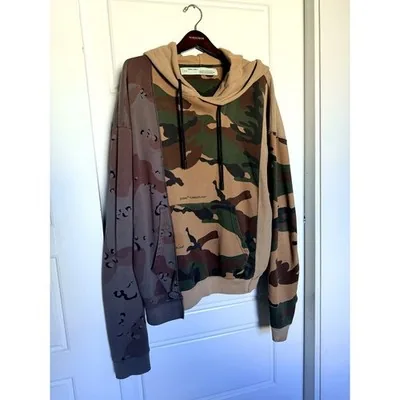 Off-White c/o Virgil Abloh "Reconstructed Camouflage" Hoodie — XL