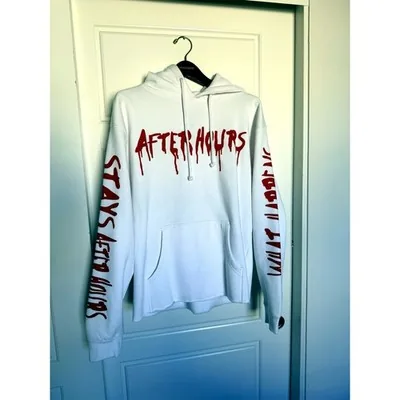 Vlone x The Weeknd "After Hours" Blood Drip Hoodie, White