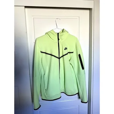 Nike Sportswear Tech Fleece Full-Zip Hoodie — Neon Lime Green — M
