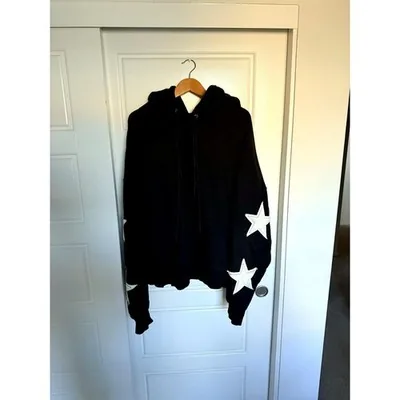 Palm Angels Patched Stars Vintage Hoodie — Black — XL