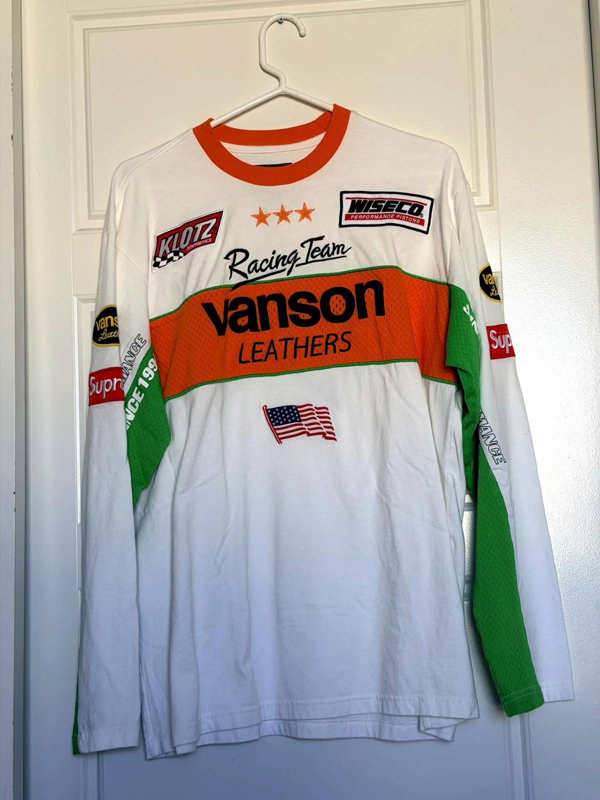 Supreme / Vanson Leathers L/S Top — White — M