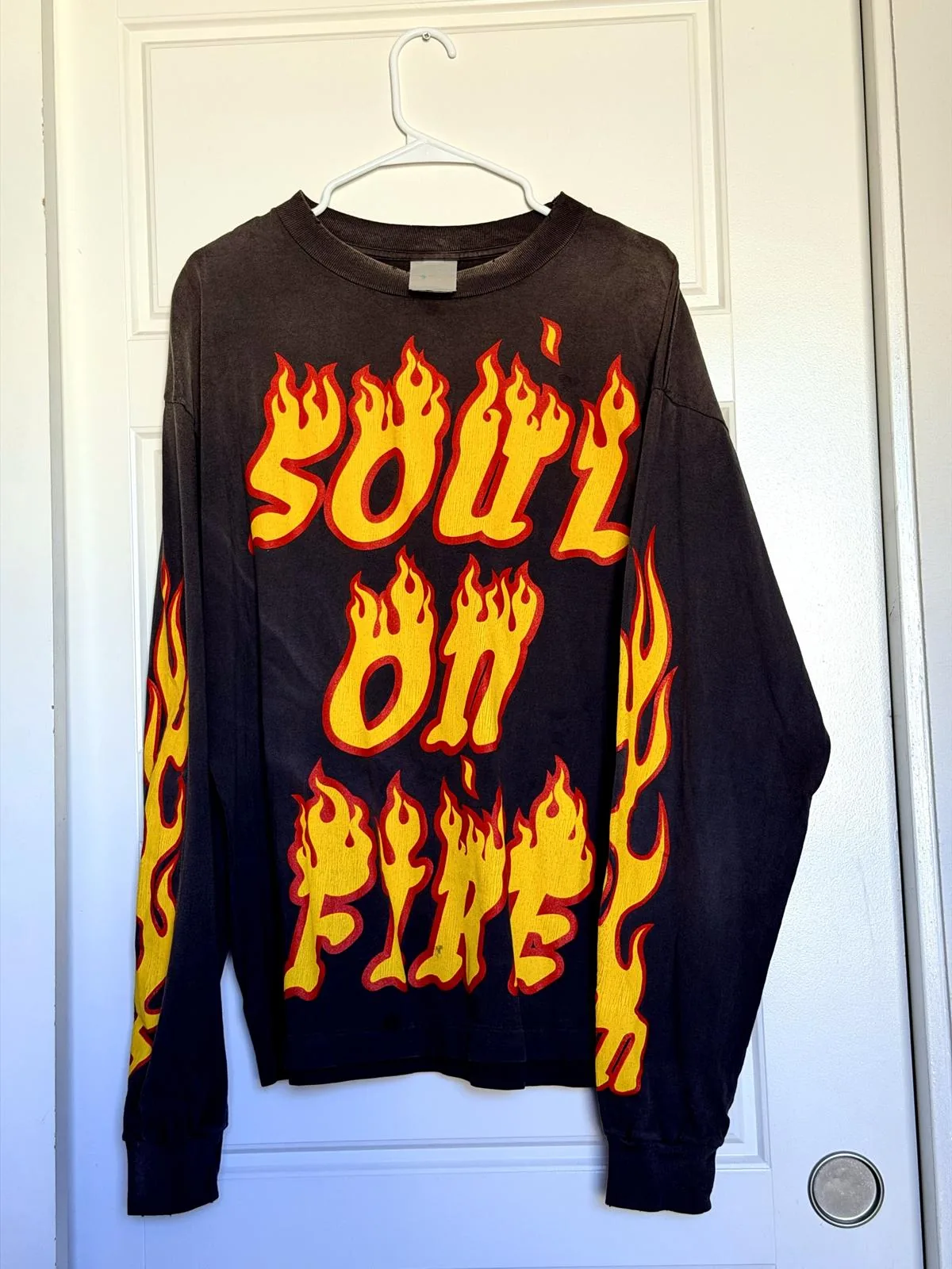 SAINT Mxxxxxx (Saint Michael) "Soul On Fire" L/S T-Shirt — XL — Worn Once