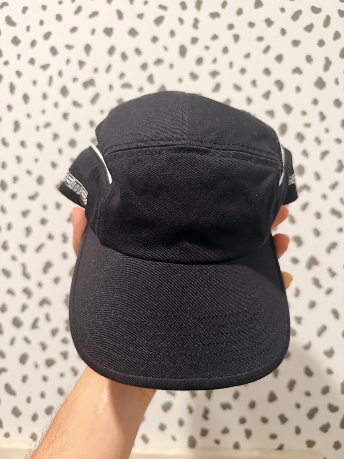 Supreme Side Mesh Piping Camp Cap — Black — One Size — New With Tags